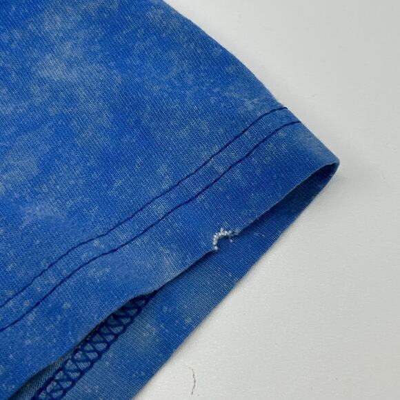 Vintage Y2Ks Polar Bears Alaska T Shirt Bleach Spotted Tie Dye Blue L Large - Picture 7 of 11